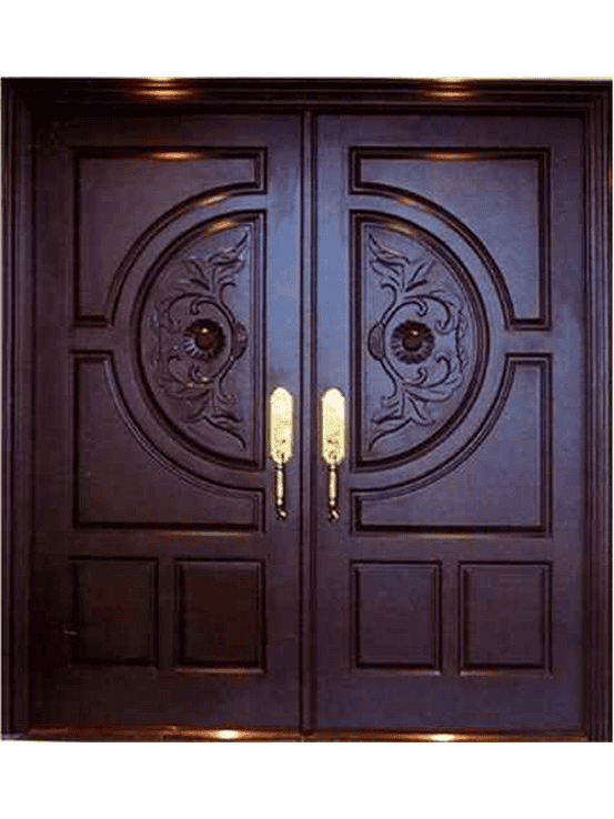carved wood double entry door EH755 MCD
