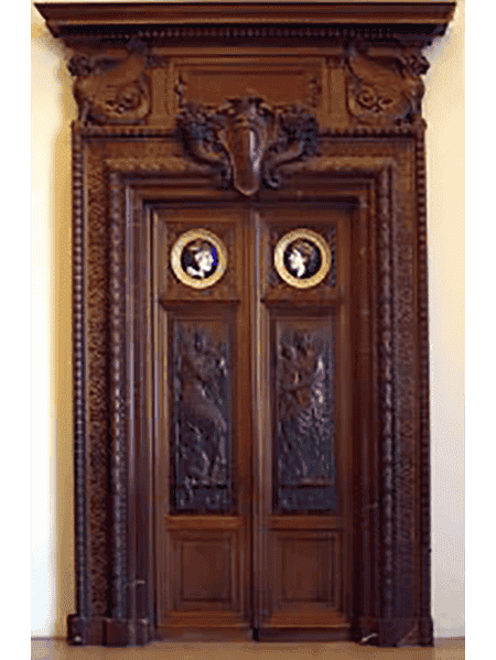 carved luxury wood entry door EH954 MCD