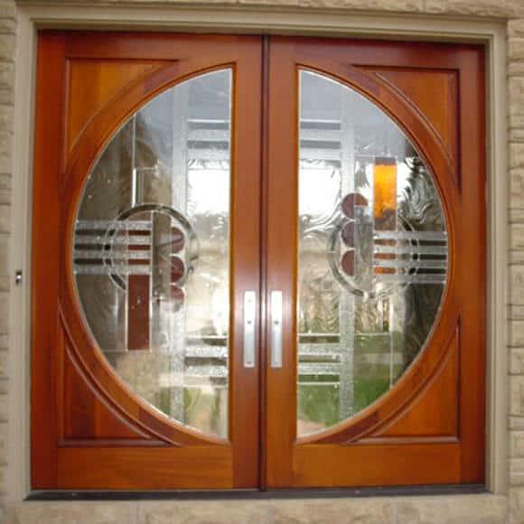 double entry door circular glass panels EH503 MCD