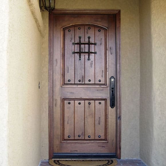 rustic wood entry door iron clavos EH528 MCD
