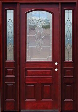 wood entry door glass sidelights EH925 MCD