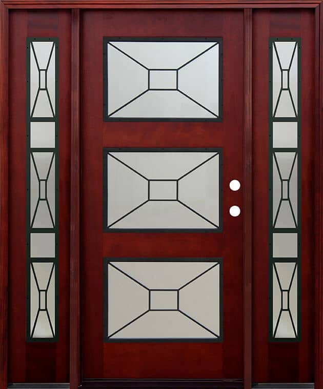 geometric glass wood entry door EH937 MCD