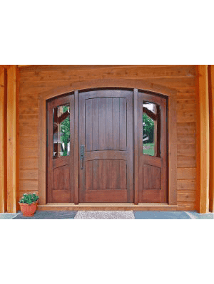 arched double wood entry door glass EH756 MCD