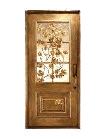 Wood wine cellar door with grapevine ironwork design WD11 MCD