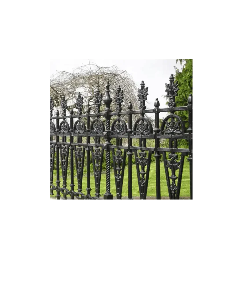 ornamental spear top wrought iron fence railing estate exterior design R915 MCD