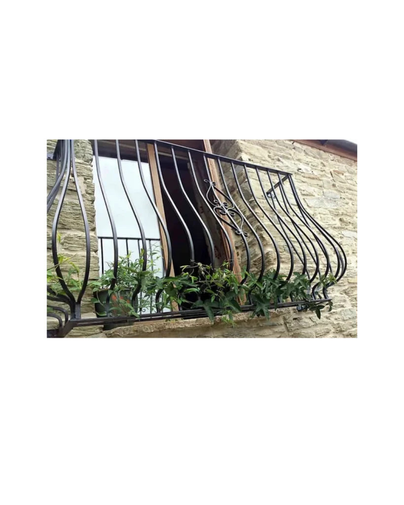 curved juliet wrought iron balcony railing BR6015 MCD exterior design
