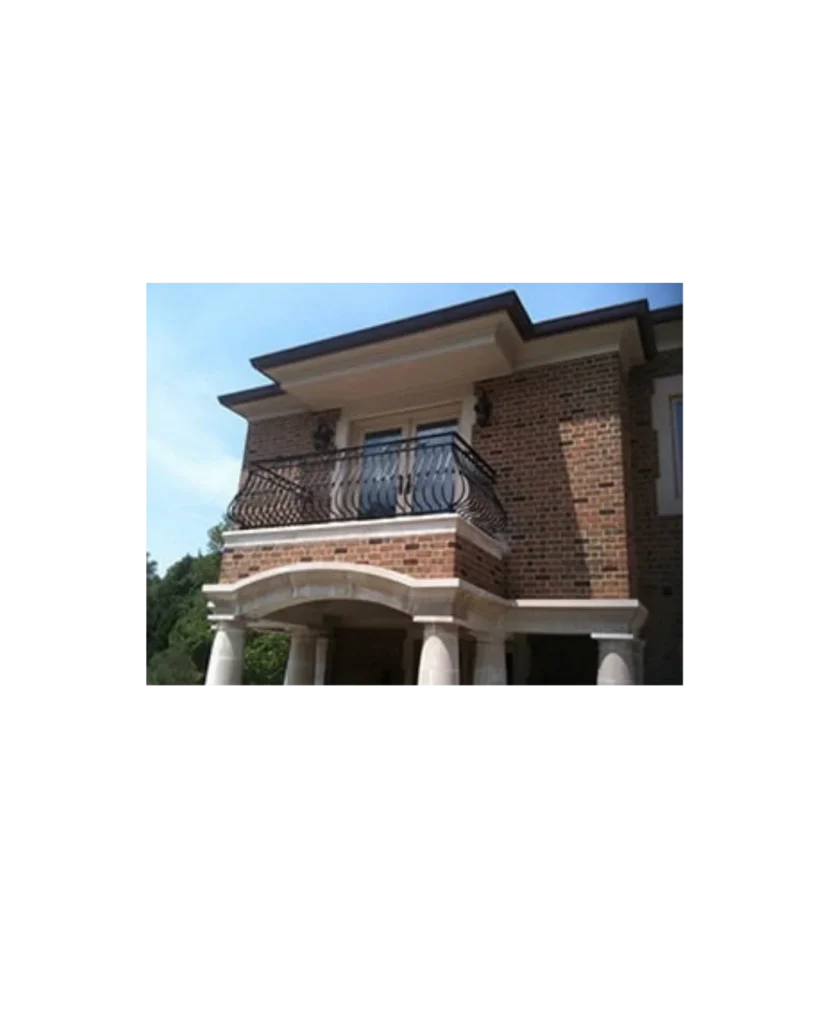 classic bowed wrought iron balcony railing BR6019 MCD exterior design