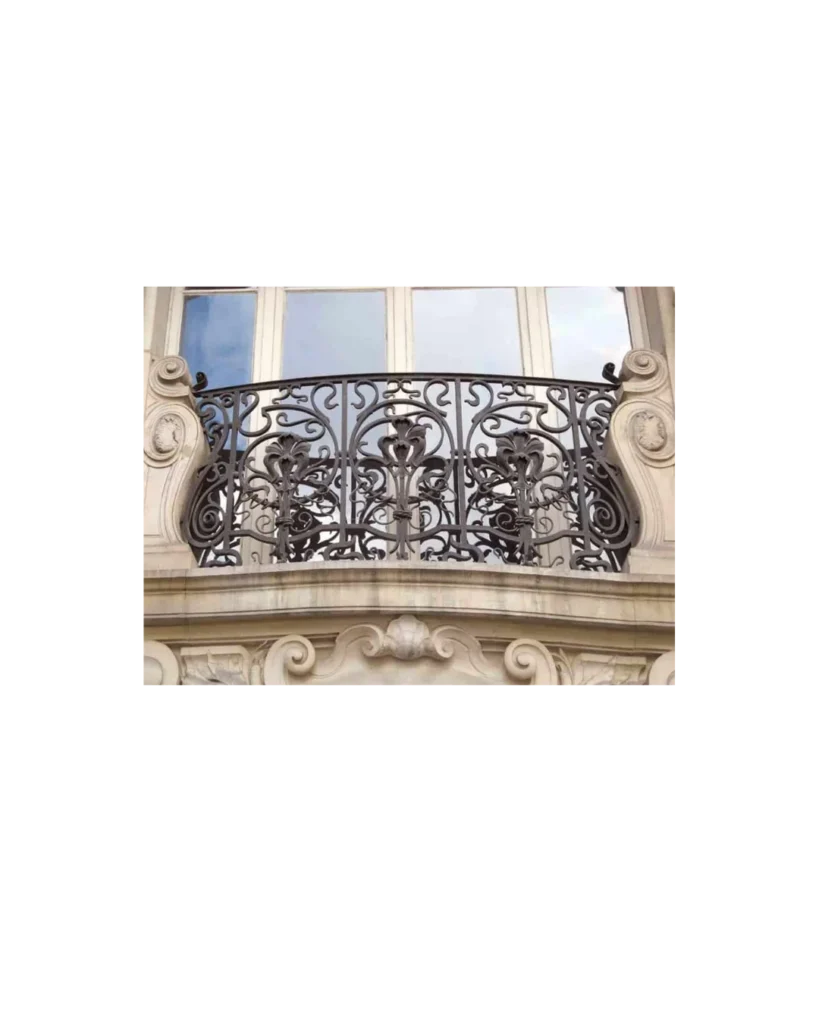 elaborate ornate wrought iron balcony railing BR6023 MCD luxury exterior design