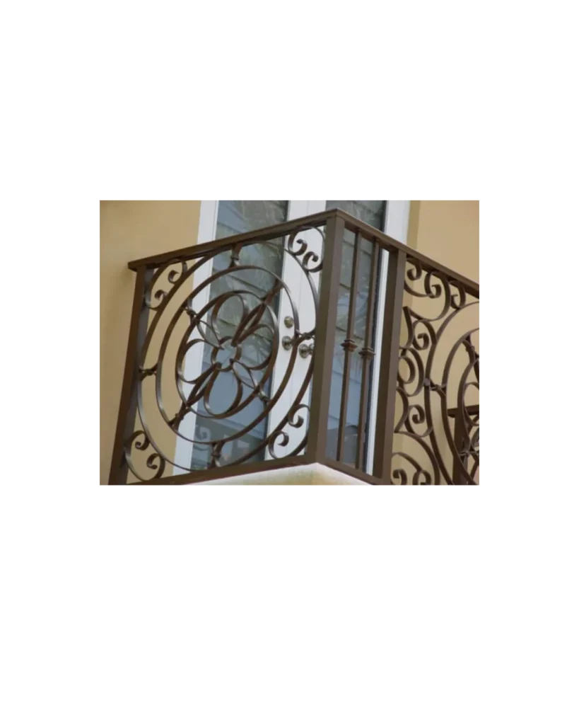 flower design wrought iron balcony railing BR6027 MCD floral exterior design