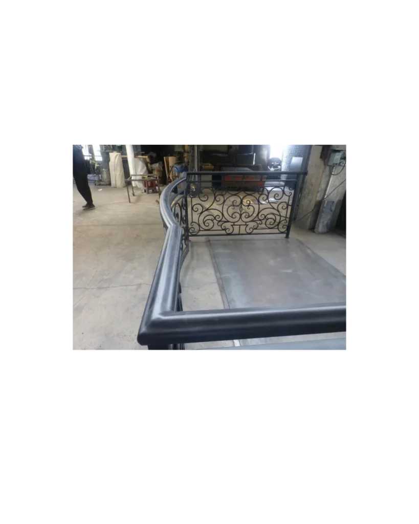 panel scrollwork wrought iron balcony railing BR6033 MCD inset design