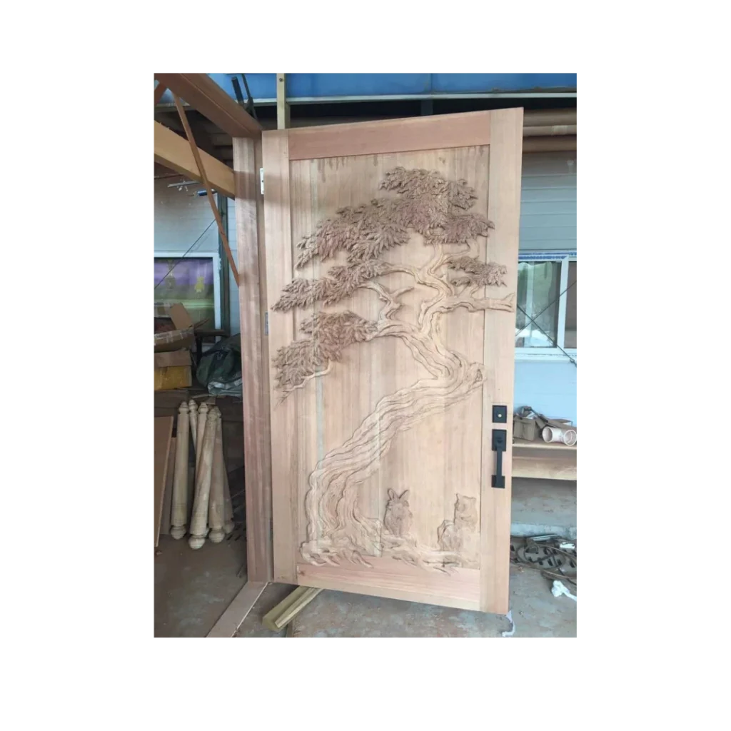 tree hand-carved wood door HCD2006 MCD