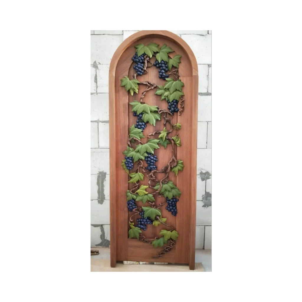 arched grapevine hand-carved wood door HCD2008 MCD
