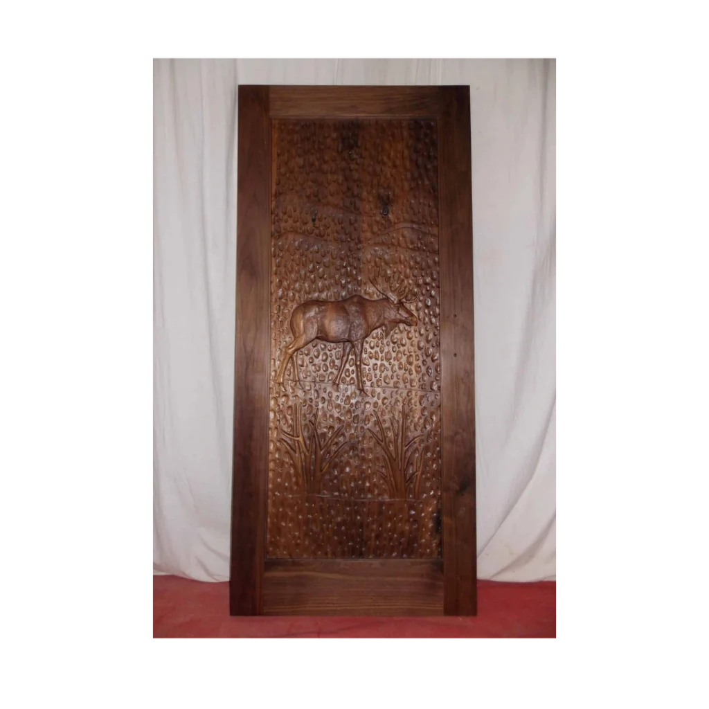 elk hand-carved wood door HCD2010 MCD