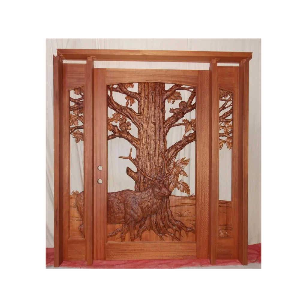 tree of life double hand-carved wood door HCD2031 MCD