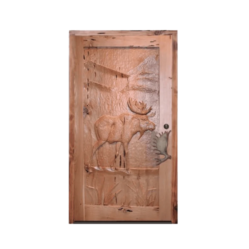 elk scenic hand-carved wood door HCD5006 MCD