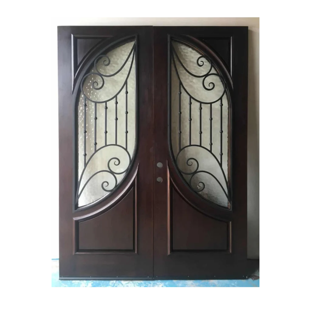 Carved panel hand-crafted wood door HC2002 MCD hardwood design