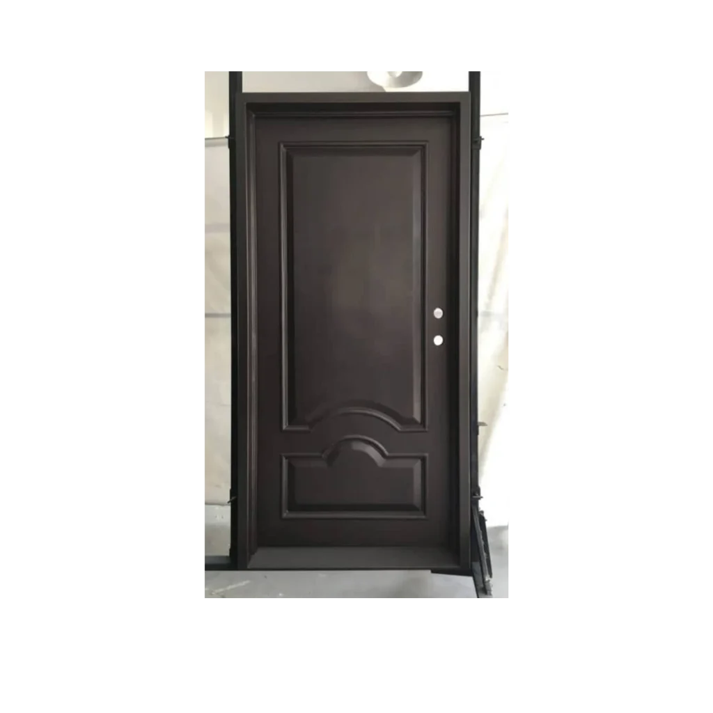 Modern solid single wrought iron door – EL1198 MCD