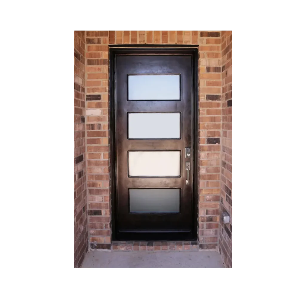 Modern Single Wrought Iron Door Horizontal Panels EL1276 MCD