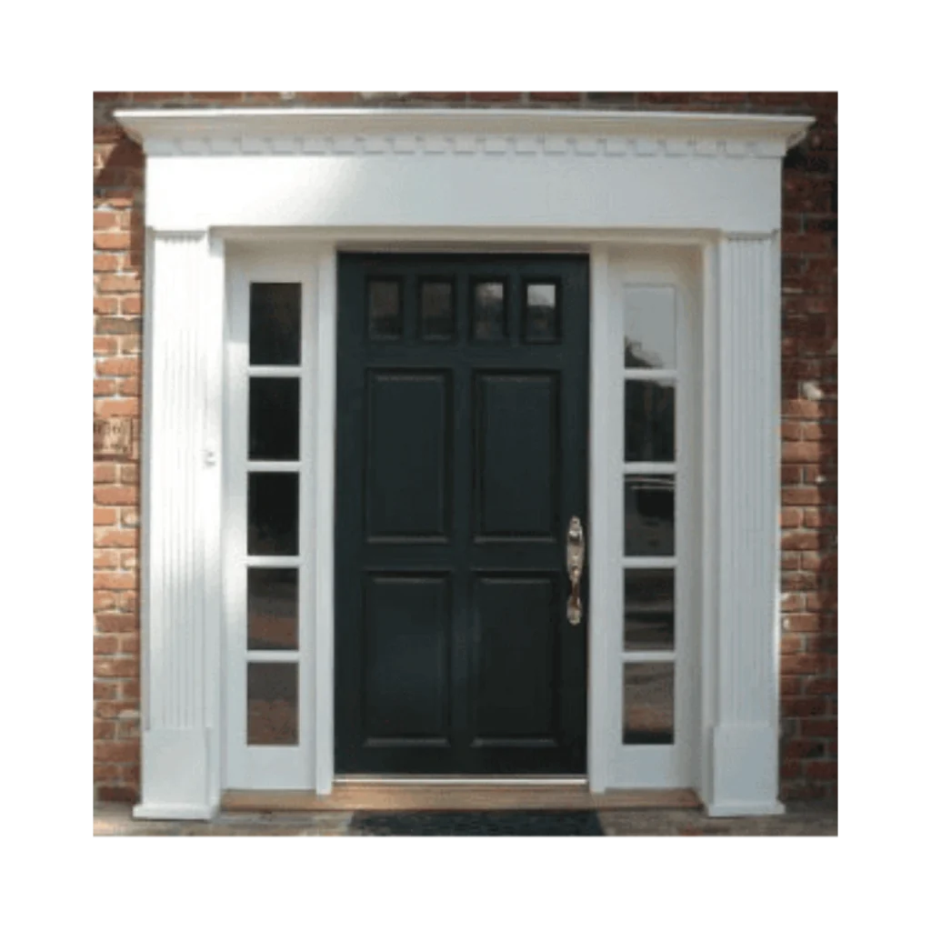 modern solid wood entry door symmetrical panels EH102 MCD