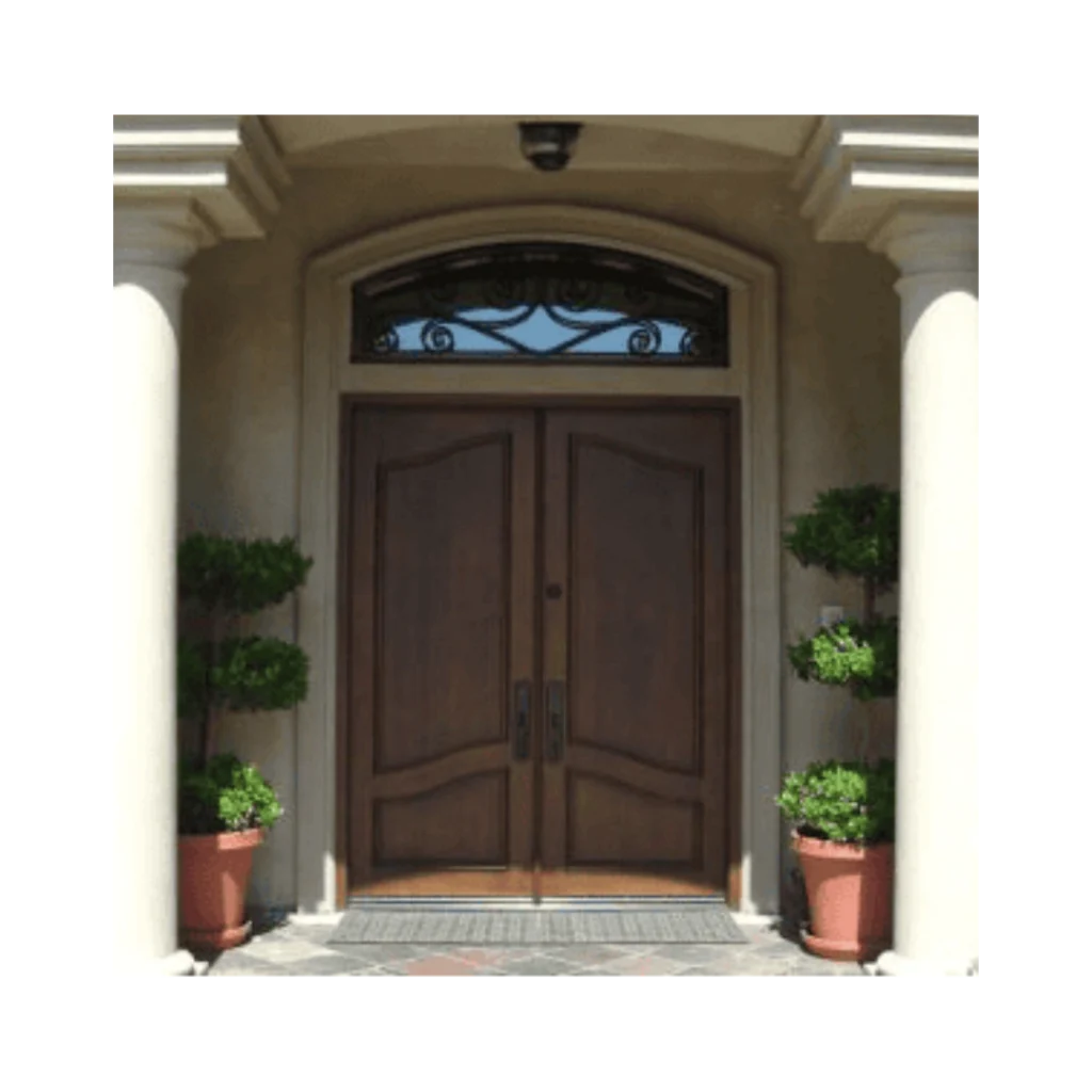 arched double wood entry door with transom EH103 MCD