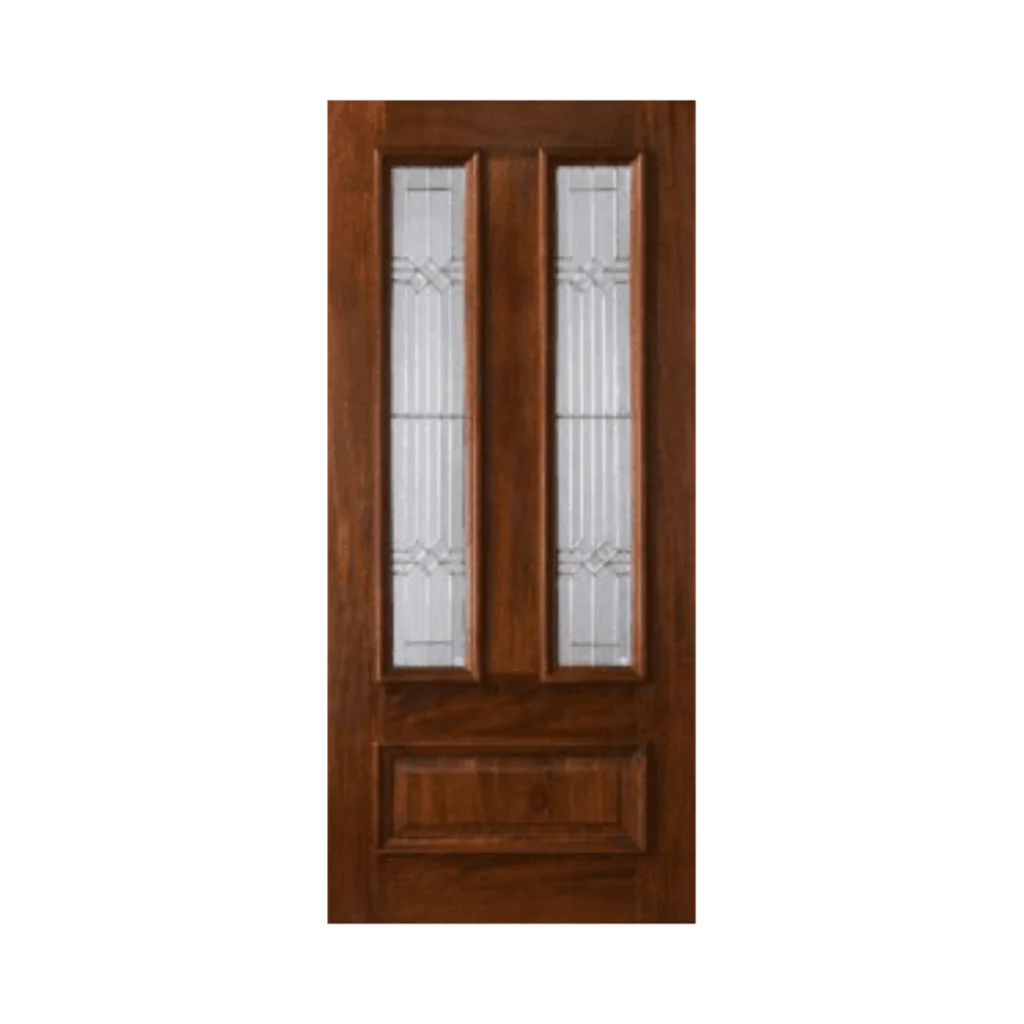 wood entry door vertical glass panels EH901 MCD