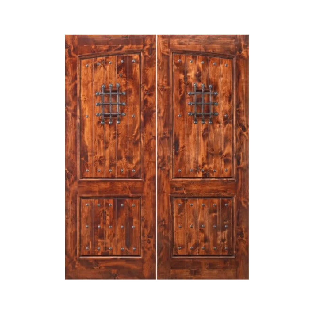 rustic wood entry door iron clavos EH903 MCD