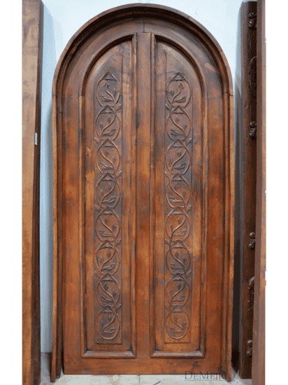 traditional carved arched wood entry door HCD5019 MCD