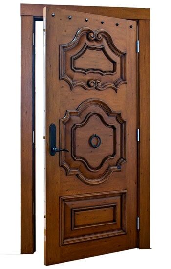 decorative raised panel wood entry door EH527 MCD