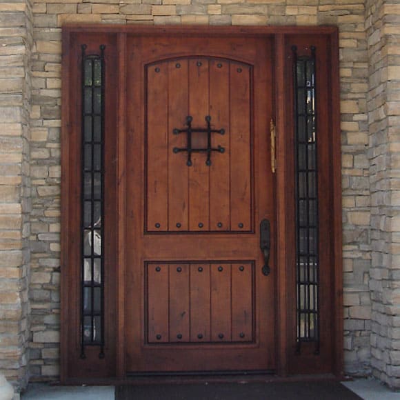 rustic solid wood entry door iron clavos EH561 MCD