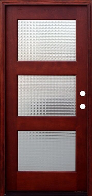 frosted glass wood entry door EH939 MCD