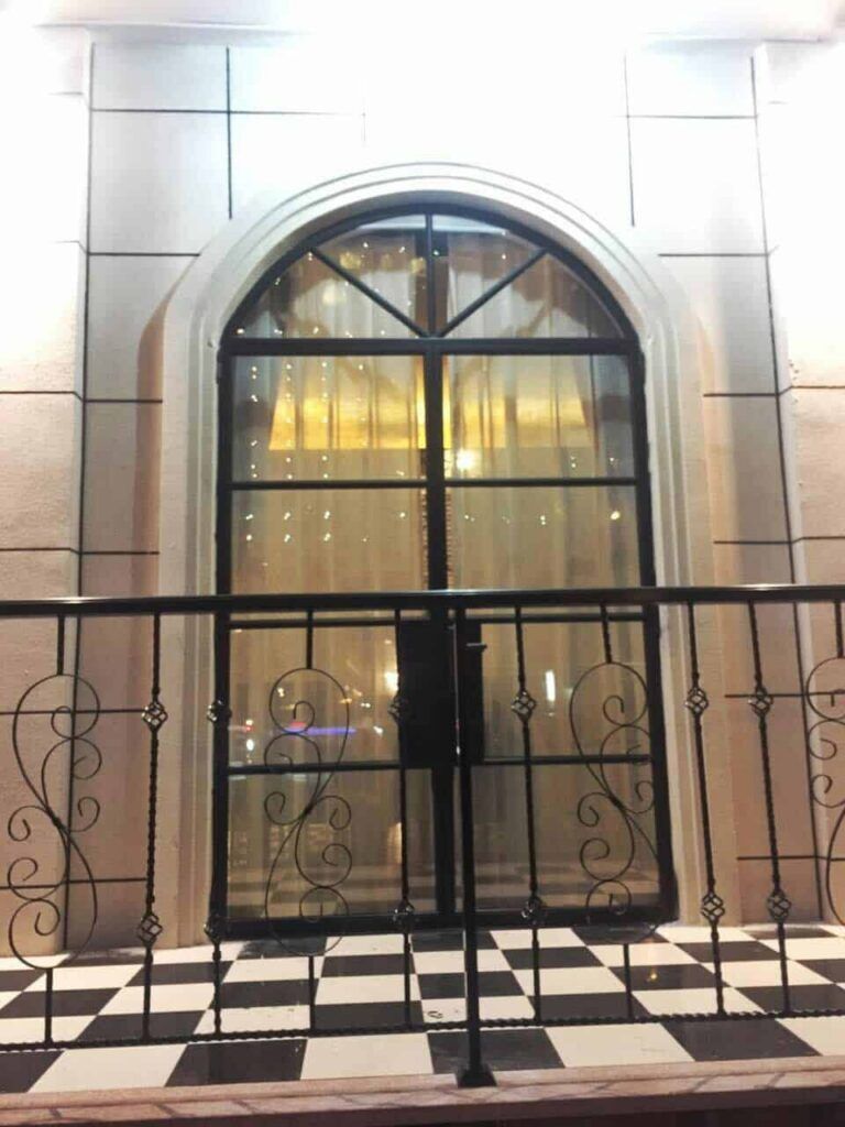 French style arched wrought iron window with lower panel LW144 MCD Monarch Custom Doors