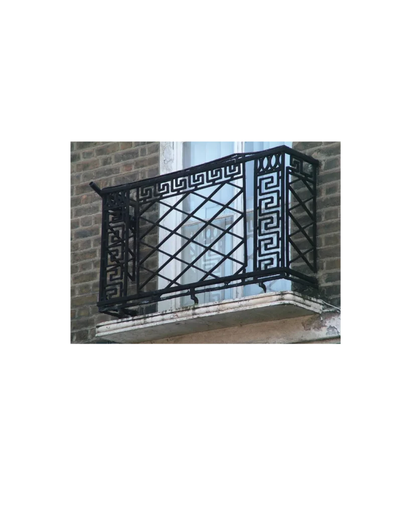 roman style wrought iron balcony railing BR6035 MCD geometric exterior design