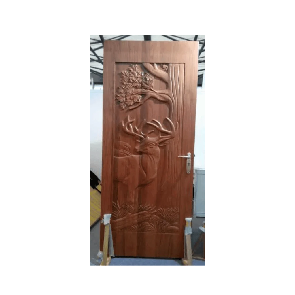 deer tree relief hand-carved wood door HCD5003 MCD