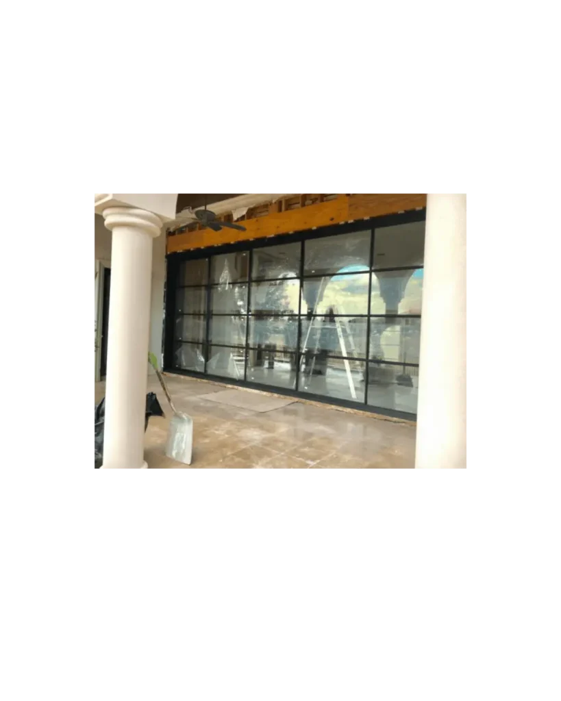 Sliding style wrought iron window with glass panels LW147 MCD Monarch Custom Doors