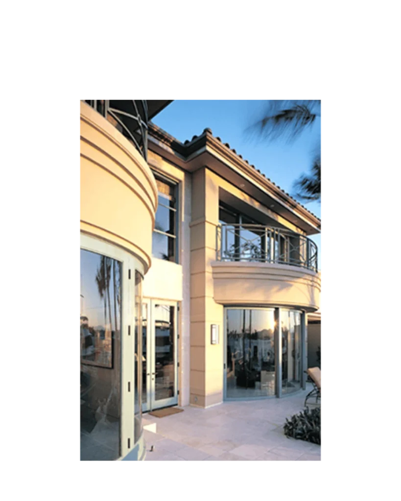 Curved wrought iron window for corner design LW201 MCD Monarch Custom Doors