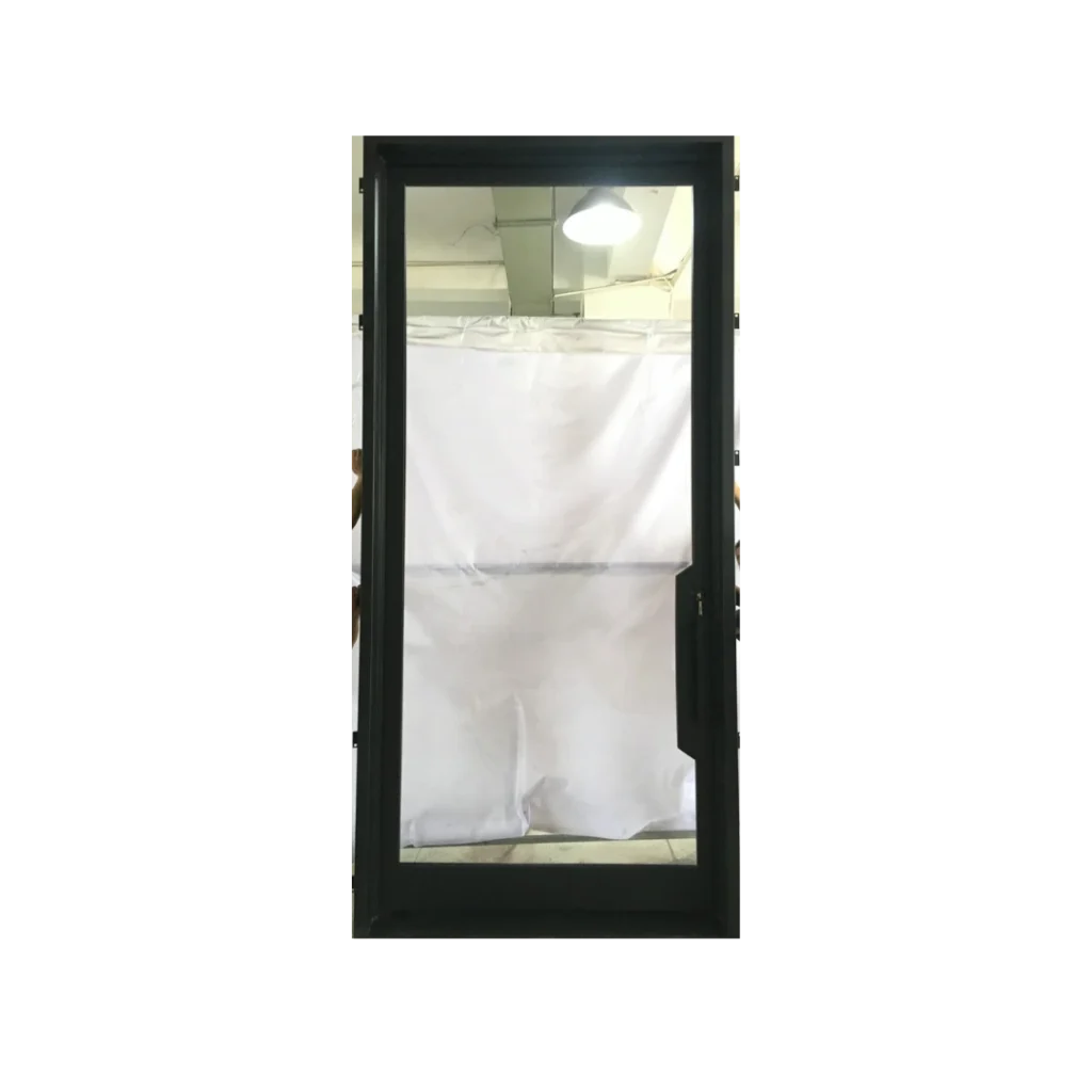 Slim Modern Wrought Iron Door with Frosted Glass – EL1210 MCD
