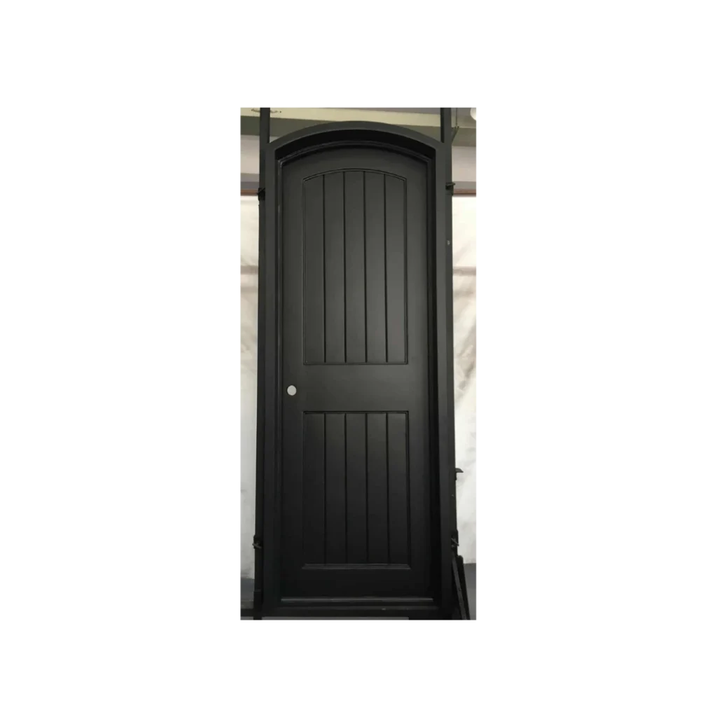 Solid Arched Wrought Iron Door with Vertical Panels – EL1224 MCD