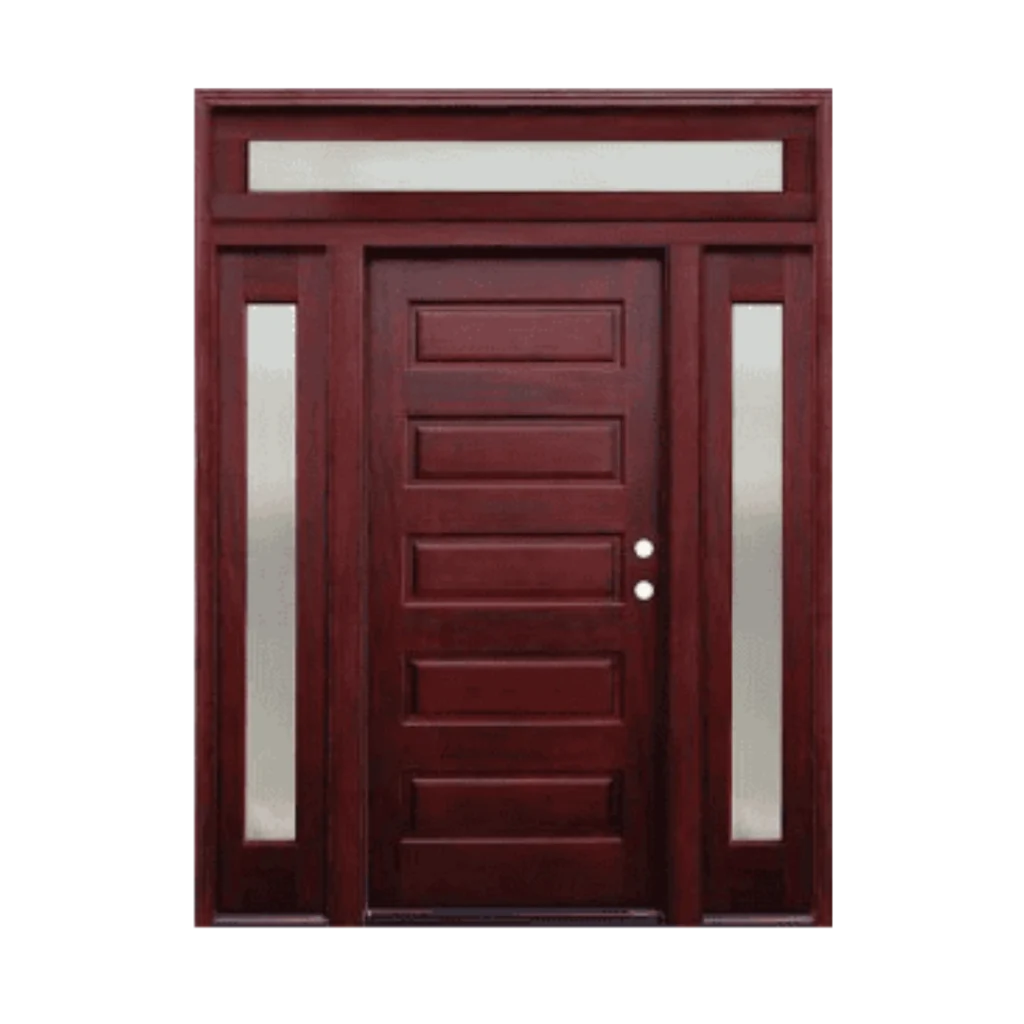 modern wood entry door transom glass EH934 MCD