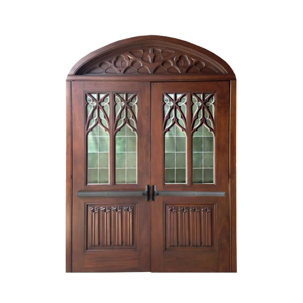 arched wood entry door glass panels EH751 MCD