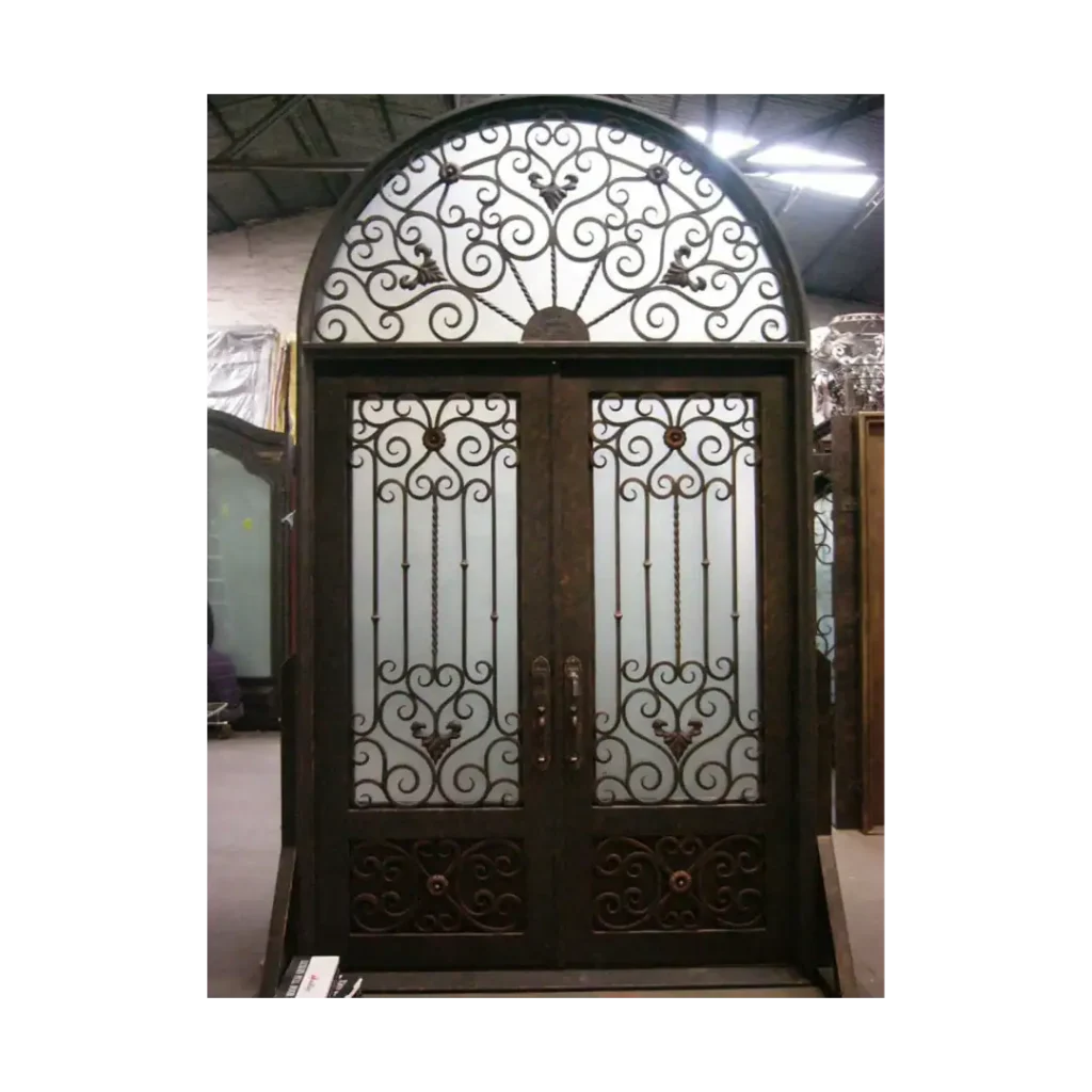 wrought iron door, wrought iron door arched transom EL1005 MCD