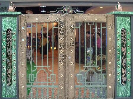 Decorative wrought iron gate with Art Deco patterns and modern ornamental detailing G129 MCD