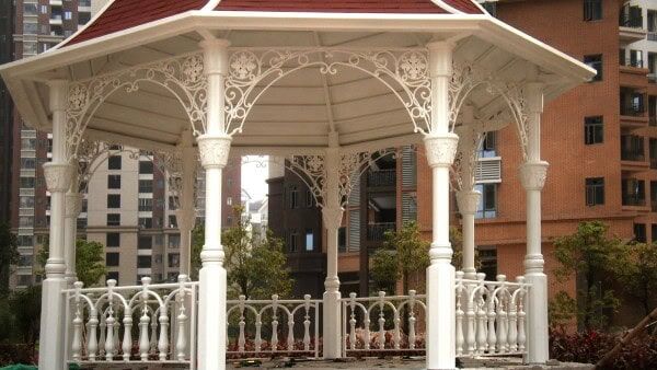 Victorian-inspired wrought iron gate with decorative scrollwork and ornamental detailing G130 MCD