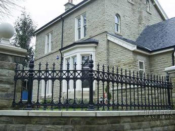 traditional spear top wrought iron fence railing exterior security design R118 MCD