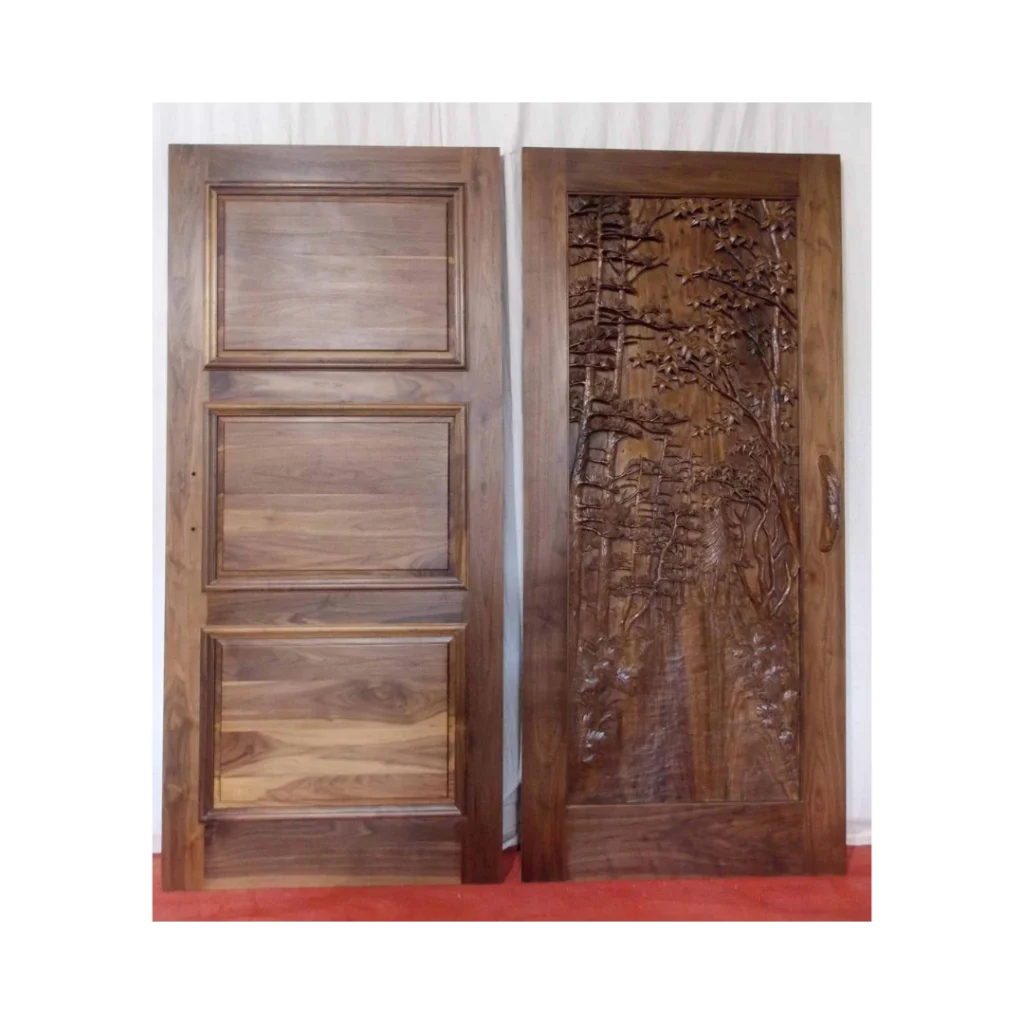 mixed panel hand-carved wood door HCD2022 MCD
