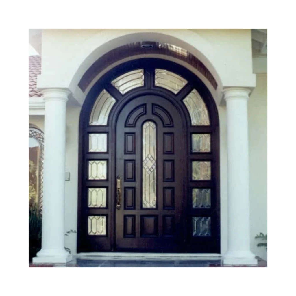 grand arched double entry door decorative glass EH406 MCD