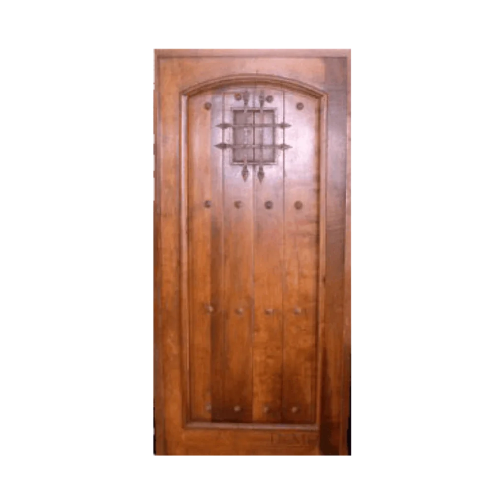 rustic wood entry door iron clavos EH509 MCD