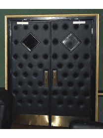 Black Padded Soundproof Home Theater Door with Diamond Panels HT50 MCD