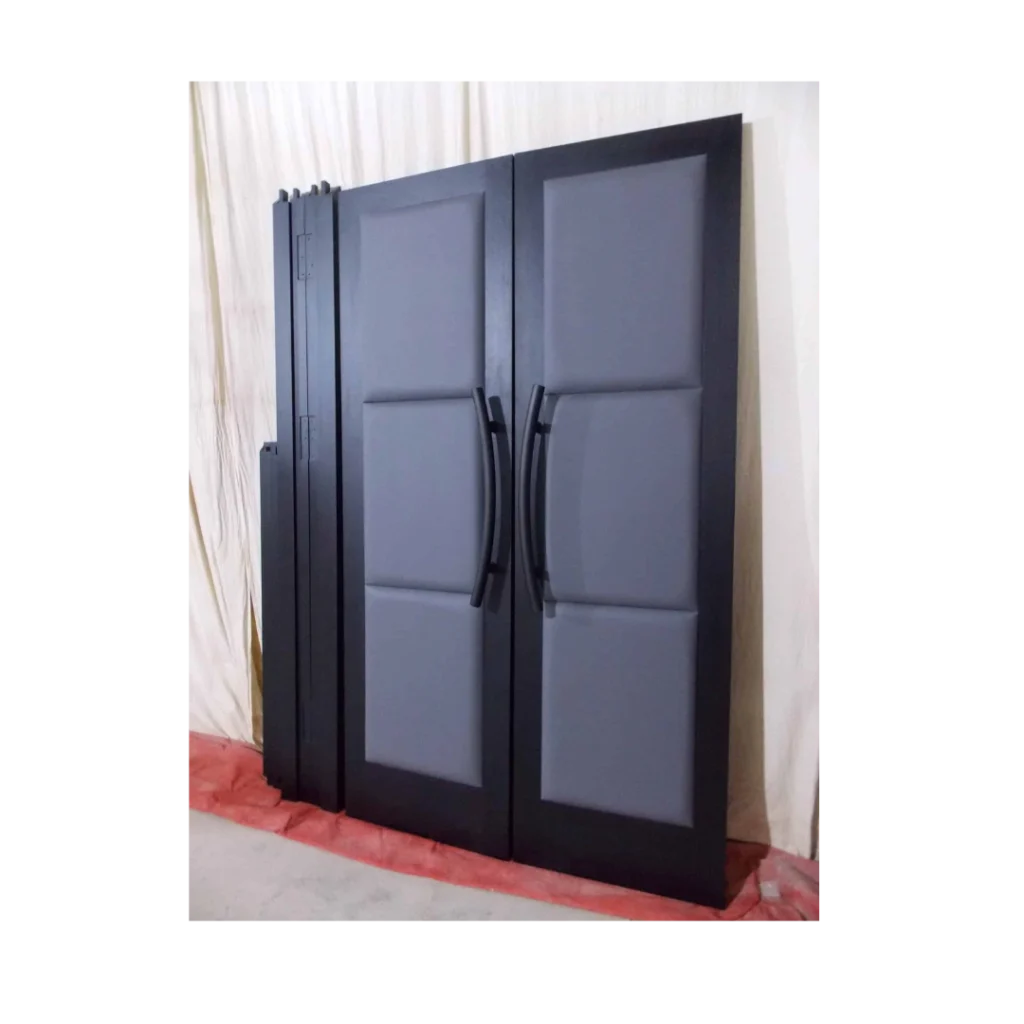 Charcoal gray panel home theater door with matte black frame – HT3021 MCD