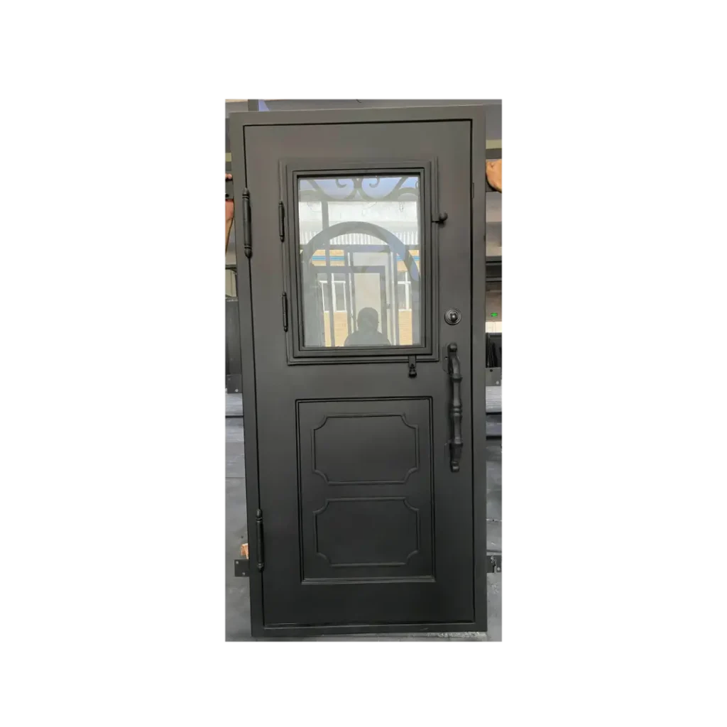 Contemporary wrought iron door with clear view panel – EL1260 MCD