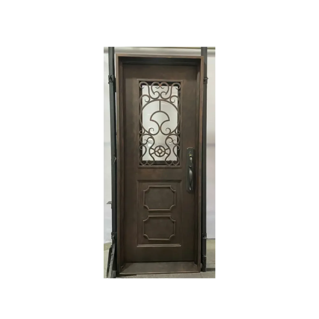 Rustic brown single wrought iron door EL1263 MCD